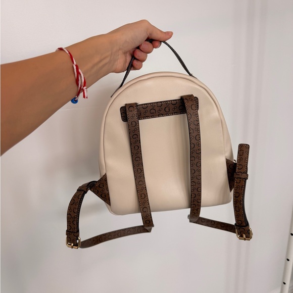 Guess Beige Backpack with Gold Accents - Picture 7 of 8